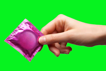 condom in handの写真素材