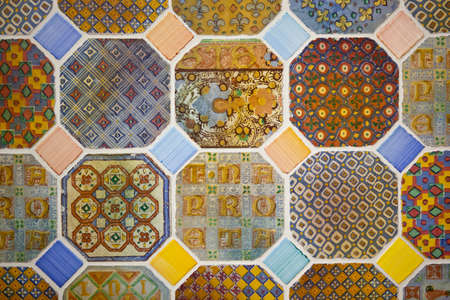 Colorful set of ornamental tiles from Portugal