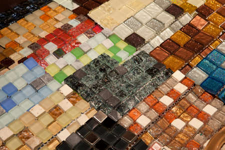 Mosaic tiles texture of different colors and shades bathroom to the kitchen floor and walls are used to repair the premises, structure design decorの写真素材