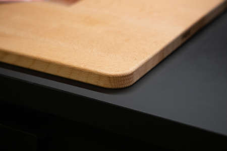 Cutting Board on the kitchen table close-upの写真素材