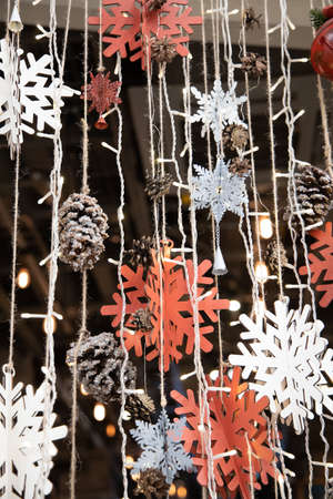Christmas home decoration . interior decoration. modern elements of design and comfortの写真素材