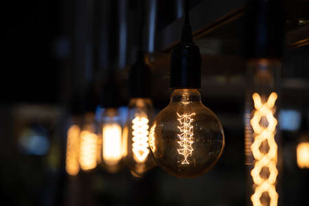 Vintage lighting Bulb decor , Incandescent Lamp Retro styleの写真素材