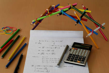 Self-supporting bridge structures have been Leonardo da Vinci described.の写真素材