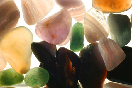 Colorful semi-precious stones are light.の写真素材