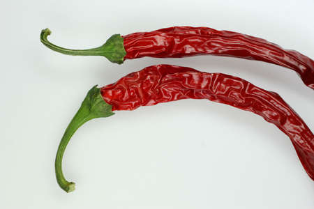 Extremely hot: red dried chillies.
