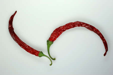 Extremely hot: red dried chillies.の写真素材