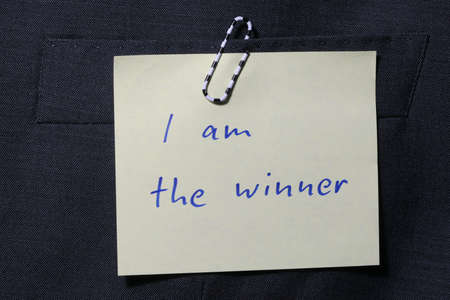 Let everyone see that I am "the winner".の写真素材
