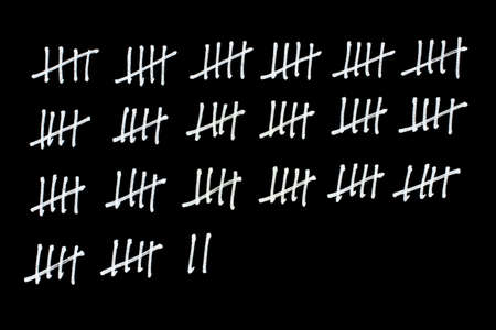 When counting a tally sheet is often very useful.の写真素材