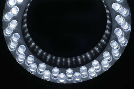 LEDs arranged circular in front of a dark background.