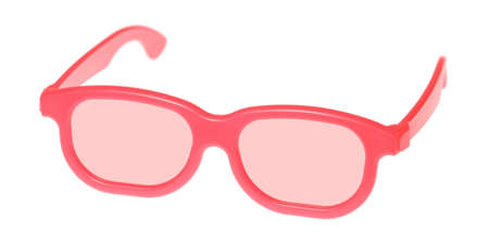 Through rose-colored glasses the world looks much more optimistic の写真素材