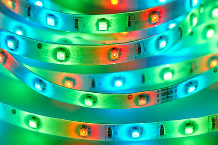 LED strip with red, green and blue LEDs 