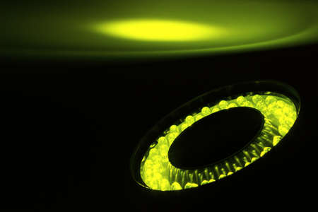 LEDs Arranged circular in front of a dark background.の写真素材