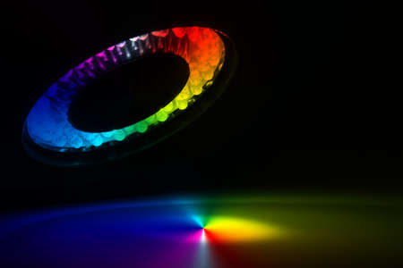 LEDs Arranged circular in front of a dark background.の写真素材
