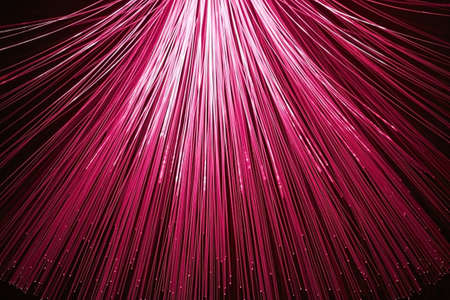 In optical fibers occurs colored light at the end.の写真素材