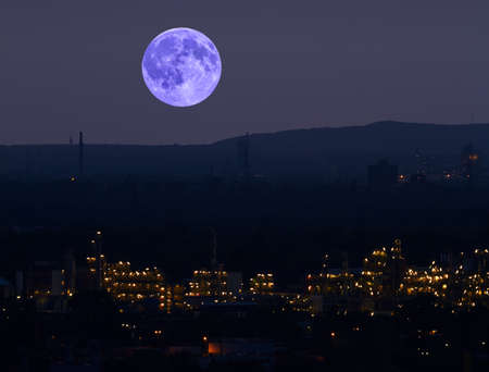 About a chemical plant is the bright moon.