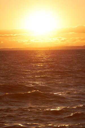 The sun sets over Lake Constance.の写真素材