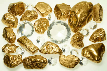 Gold in its origin as gold nuggets.の写真素材