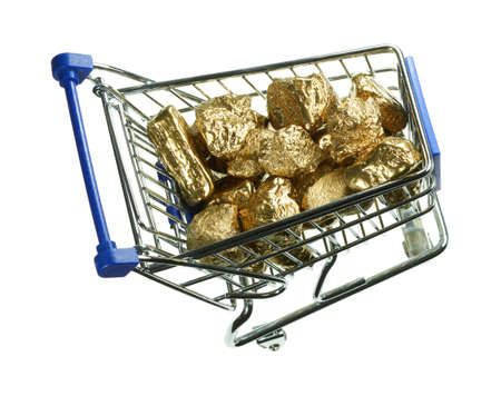 Gold in its origin as gold nuggets.の写真素材