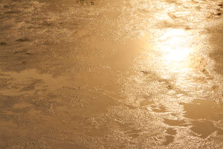 On a lake is a closed ice surface.の写真素材