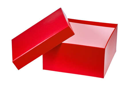 Square gift box made of colorful cardboard.の写真素材