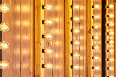 Light bulbs with light emitting diodes are arranged in a matrix.の写真素材