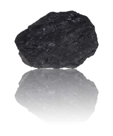 A piece of coal before exemptly white background.の写真素材