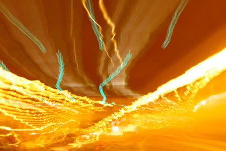 Moving lights while driving through a highway tunnel.