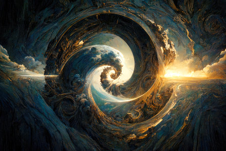 Fantastic symbol image with a representation for infinity.の素材