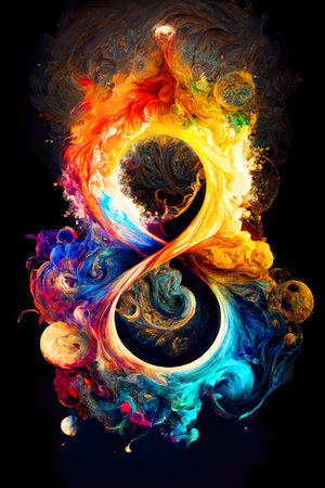 Fantastic symbol image with a representation for infinity.の素材