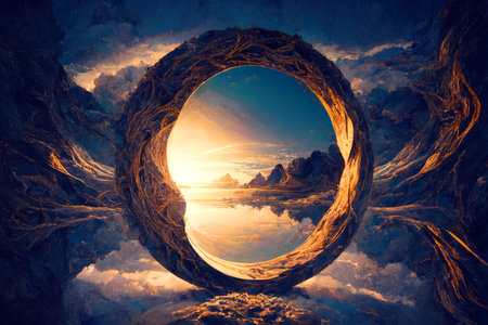 Fantastic symbol image with a representation for infinity.の素材