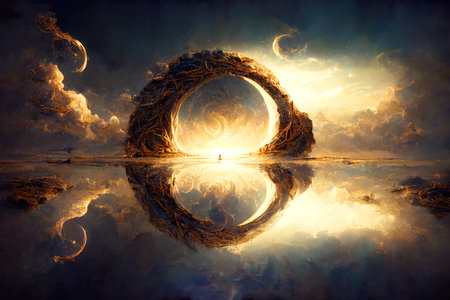 Fantastic symbol image with a representation for infinity.の素材