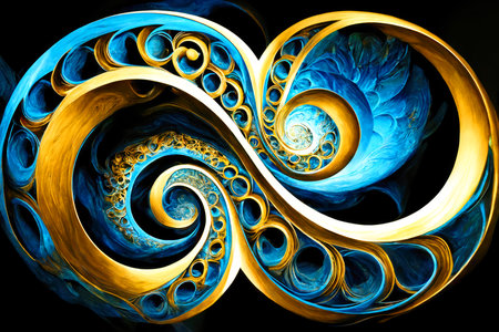 Fantastic symbol image with a representation for infinity.の素材