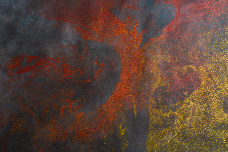 colored spots of color painted with brushの写真素材