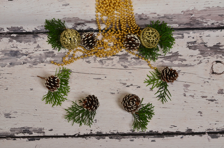 Christmas ornaments on the Christmas treeの写真素材