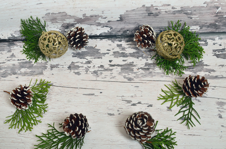 Christmas ornaments on the Christmas treeの写真素材