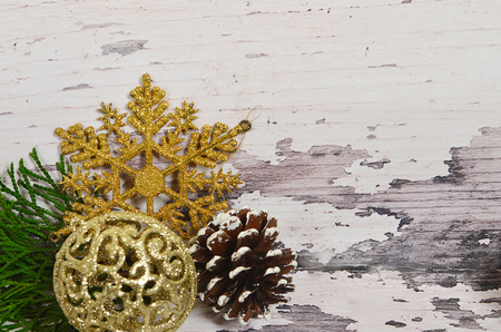 Christmas ornaments on the Christmas treeの写真素材