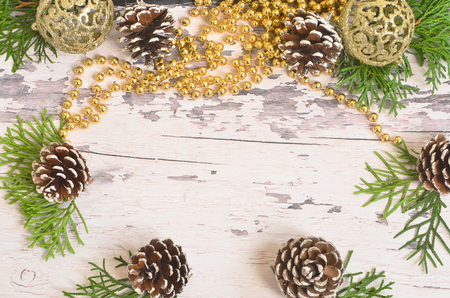 Christmas ornaments on the Christmas treeの写真素材