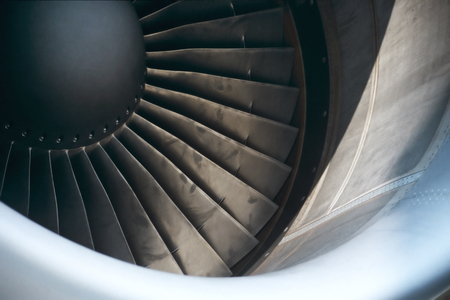 detail of a jet engine fanの写真素材