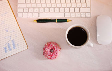 Pause at the PC workplaceの写真素材