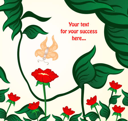 Silhouette of a female face from the natural elementsのイラスト素材