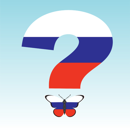 Butterfly with flag of the Russia and Russian issueのイラスト素材