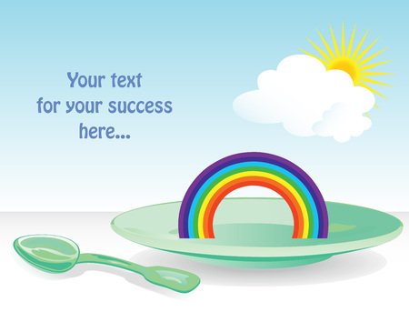 Crockery, Cutlery, clouds and sun Weather elementsのイラスト素材