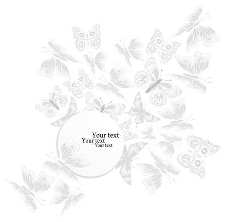 Set of colorful art butterflies on white backgroundのイラスト素材