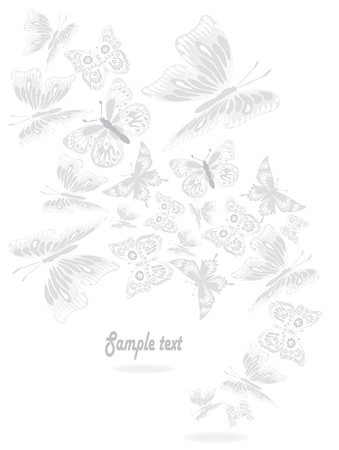 Set of colorful art butterflies on white backgroundのイラスト素材