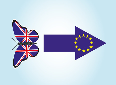 Butterfly with the flag of Great Britainのイラスト素材