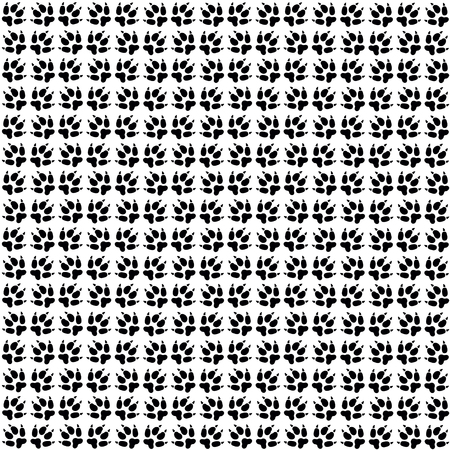Dog footprint pattern from black paws