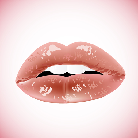 Abstract background for various applications. Women's sexy painted lips and white teeth. The silhouette of the mouth.のイラスト素材