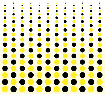 Background made of yellow and black circles on whiteのイラスト素材