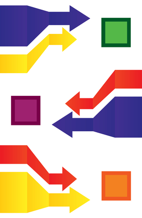 Abstract background and colorful arrowsのイラスト素材