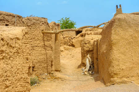 the street with an arch in the Iranian villageの写真素材